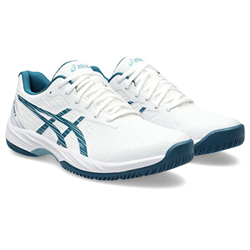Men's ASICS Gel-Game 9 Pickleball Shoes, White/Teal, Size 12