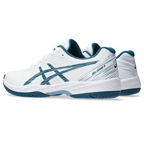 Men's ASICS Gel-Game 9 Pickleball Shoes, White/Teal, Size 12