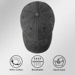 Pickleball Hat for Women Men - Vintage Washed Baseball Cap, Cotton with Sweatband, Pickleball Gifts for Pickleball Games, Parties,Hiking Grey