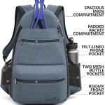 Athletico City Tennis Bag - Tennis Backpack for Men & Women Holds 2 Rackets & Shoes - Bags With Racquet Holder For Tennis, Pickleball, Squash & Badminton - Women's (Gray)