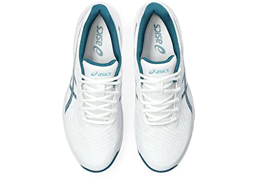 Men's ASICS Gel-Game 9 Pickleball Shoes, White/Teal, Size 12