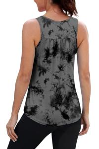 NIASHOT Workout Tank Tops Woman Loose Fit Athletic Tops Yoga Running Shirts Sleeveless Pickleball Activewear Floral Tie-Dye S
