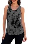 NIASHOT Workout Tank Tops Woman Loose Fit Athletic Tops Yoga Running Shirts Sleeveless Pickleball Activewear Floral Tie-Dye S