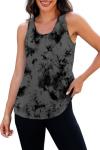 NIASHOT Workout Tank Tops Woman Loose Fit Athletic Tops Yoga Running Shirts Sleeveless Pickleball Activewear Floral Tie-Dye S