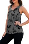 NIASHOT Workout Tank Tops Woman Loose Fit Athletic Tops Yoga Running Shirts Sleeveless Pickleball Activewear Floral Tie-Dye S