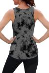 NIASHOT Workout Tank Tops Woman Loose Fit Athletic Tops Yoga Running Shirts Sleeveless Pickleball Activewear Floral Tie-Dye S