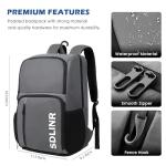 SDLINR Pickleball Bag Fits 4 to 10 Paddles, Large Pickleball Backpack with Shoe Compartment and Fence Hook, Pickle ball Gifts for Men Women (Gray)