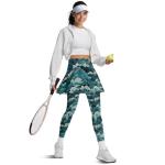 Turquoise High-Waisted Pickleball Skirt with Leggings