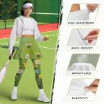 Bee Print Skirted Leggings with Pockets for Women