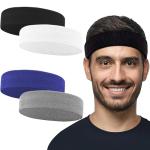 4 Pack Moisture-Wicking Sweatbands for Sports