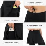 Women's Pleated Skirt Leggings with Pockets