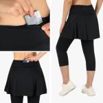 Women's Pleated Skirt Leggings with Pockets