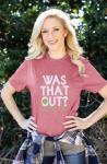 Women's Pink "Was That Out?" Pickleball T-Shirt