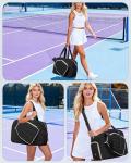Women's Black Pickleball Tote Bag with Paddle Pocket