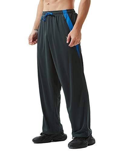 ZEROWELL Men's Athletic Zipper Pocket Sweatpants (Gray XL)