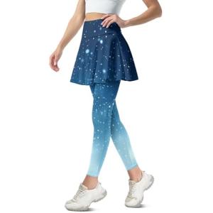 Galaxy High Waist Athletic Skirt with Leggings