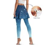 Galaxy High Waist Athletic Skirt with Leggings