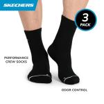 Skechers Men's Black Pickleball Crew Socks 3-Pack