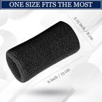 Absorbent 6-Inch Athletic Sweatbands - Black (4 Pack)