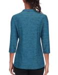 Turquoise Women's 3/4 Sleeve Pickleball Polo