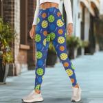 Pickleball Pattern High-Waist Leggings for Women