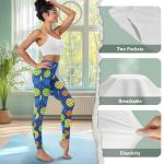 Pickleball Pattern High-Waist Leggings for Women
