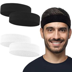 4 Pack Moisture-Wicking Sweatbands for Sports