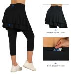 ANIVIVO Women's Capri Skirted Leggings with Pockets