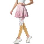 Ice Cream Print Skirt with Leggings for Women