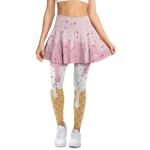 Ice Cream Print Skirt with Leggings for Women