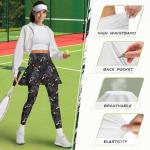 Women's Ruffled Pickleball Skirted Leggings with Pockets