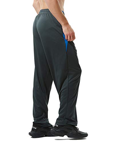 ZEROWELL Men's Athletic Zipper Pocket Sweatpants (Gray XL)