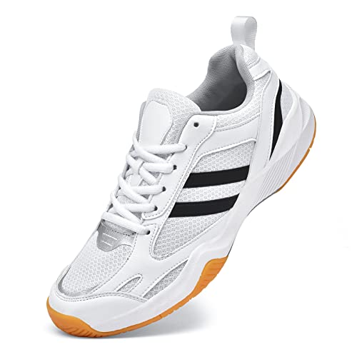 Men's and Women's Breathable Pickleball Tennis Shoes White/Black