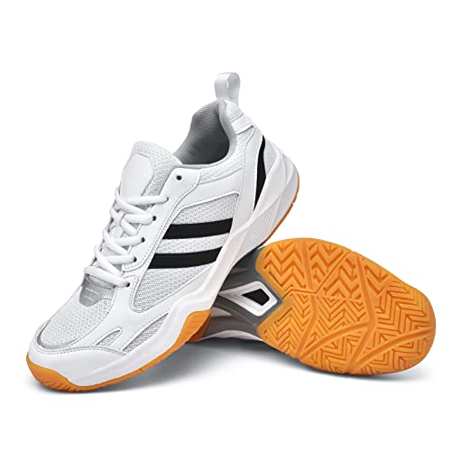 Men's and Women's Breathable Pickleball Tennis Shoes White/Black