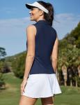 Women's Sleeveless Pickleball Polo Shirt - Navy