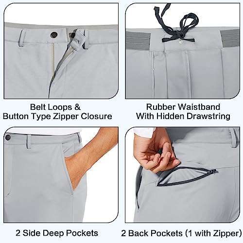Light Grey Men's Pickleball Athletic Tapered Jogger Pants