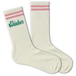 Retro Cream Pickleball Socks with Pink Stripes