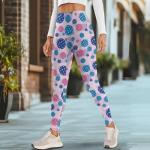 Stylish High Waist Pickleball Print Workout Leggings