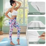 Stylish High Waist Pickleball Print Workout Leggings