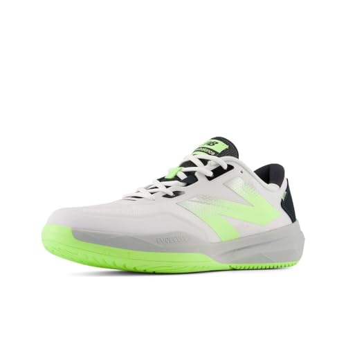 New Balance Men's Pickleball Shoe, White/Lime/Black, Size 10.5