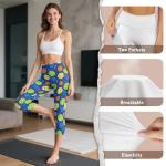 Psesaysky Women’s Capri Leggings with Pickleball Prints