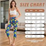 Psesaysky Women’s Capri Leggings with Pickleball Prints