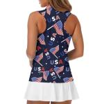 USA Flag Print Sleeveless Women's Pickleball Polo