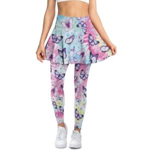 Colorful Butterfly High Waisted Pickleball Leggings