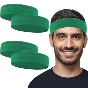4 Pack Moisture-Wicking Sweatbands for Sports
