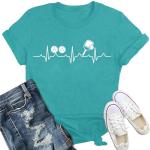 Cyan Heartbeat Pickleball Shirt for Women