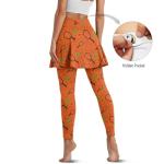 Women’s Pickleball Print Leggings with Skirt and Pockets