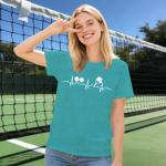 Cyan Heartbeat Pickleball Shirt for Women