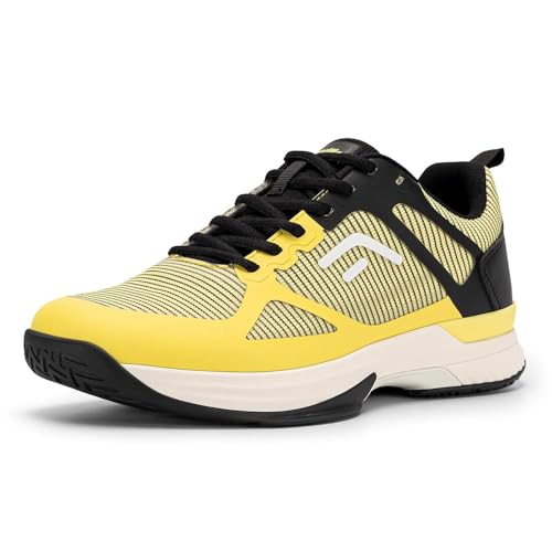 Men's Arch Support Pickleball Sneakers in Yellow/Black