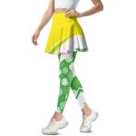 FUSURIRE Yellow Green Women's Pickleball Skirt Leggings